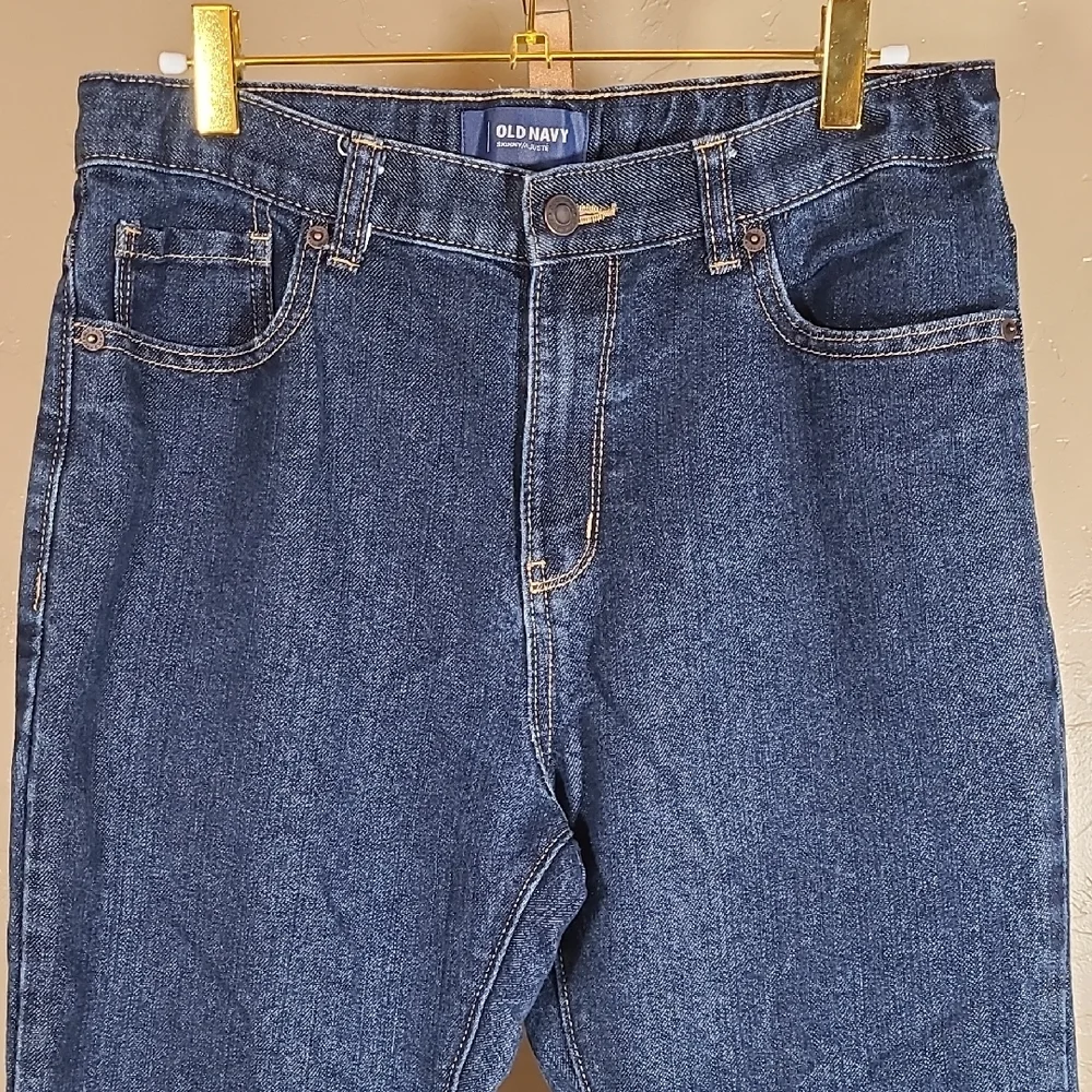 Old Navy Boys Skinny Jeans – Dark Rinse – Size 18 Regular Built In Elastic Flex